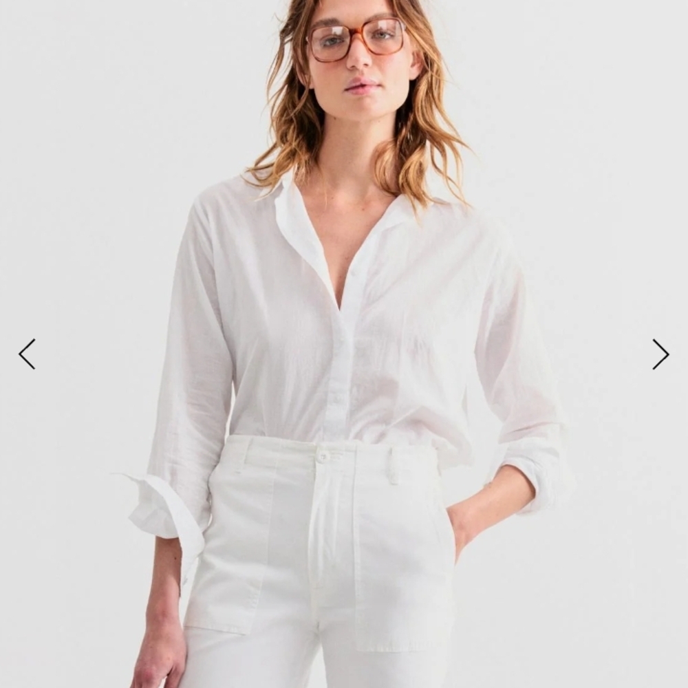 KULE Crisp White Button-Down Shirt